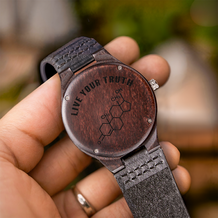 Live Your Truth Wooden Watch –T Symbol Men's Watch