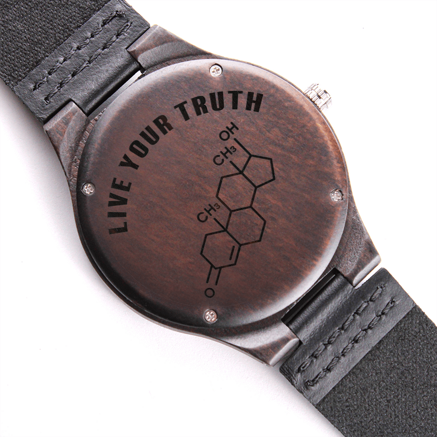Live Your Truth Wooden Watch –T Symbol Men's Watch
