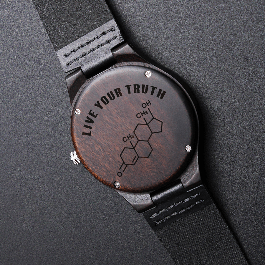 Live Your Truth Wooden Watch –T Symbol Men's Watch