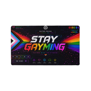 Stay Gayming Progress Pride Gaming Mat | LGBTQ+ Gamer Desk Mat | Rainbow Pride Mouse Pad | Queer Gaming Gift