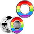 Rainbow Unity Pride Screw Fit Tunnel Plug Set 2G to 1"