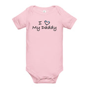 I Love My Transgender Daddy with Trans Flag Heart Baby short sleeve one piece