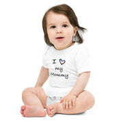 I Love my Transgender Mommy with Trans Flag Heart Baby short sleeve one piece