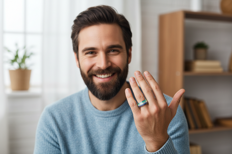MLM Pride Ring – Men Loving Men LGBTQ+ Jewelry | Outer Peace