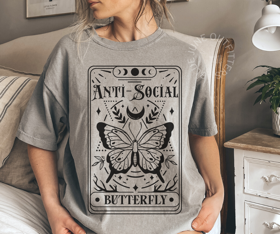Anti-Social Butterfly Tarot | Mystical Comfort Colors® Tee