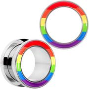 Rainbow Unity Pride Screw Fit Tunnel Plug Set 2G to 1"