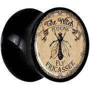 Witches Brew Fly Fricassee Halloween Black Acrylic Plug Sizes 0G to 20mm