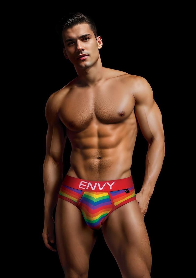 Envy Rainbow Pride Brief-Red-Sm