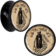 Witches Brew Poison Potion Halloween Black Acrylic Plug Set 0G to 20mm