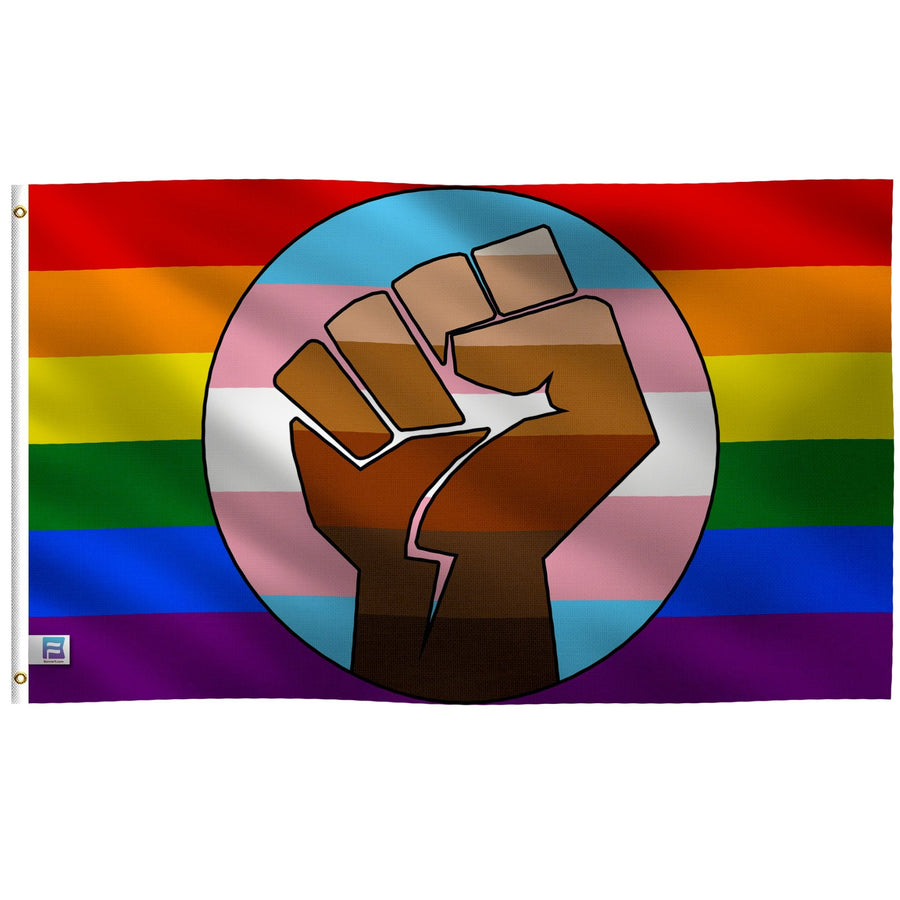 Resist Fist Trans Pride Flag