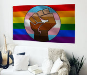 Resist Fist Trans Pride Flag