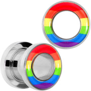 Rainbow Unity Pride Screw Fit Tunnel Plug Set 2G to 1"