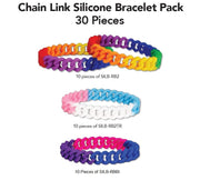 Gay Pride Silicone Chain Link Bracelet Variety Pack (30 Pieces)