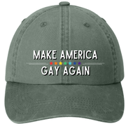 Garment washed Dad Hat - Make America Gay Again