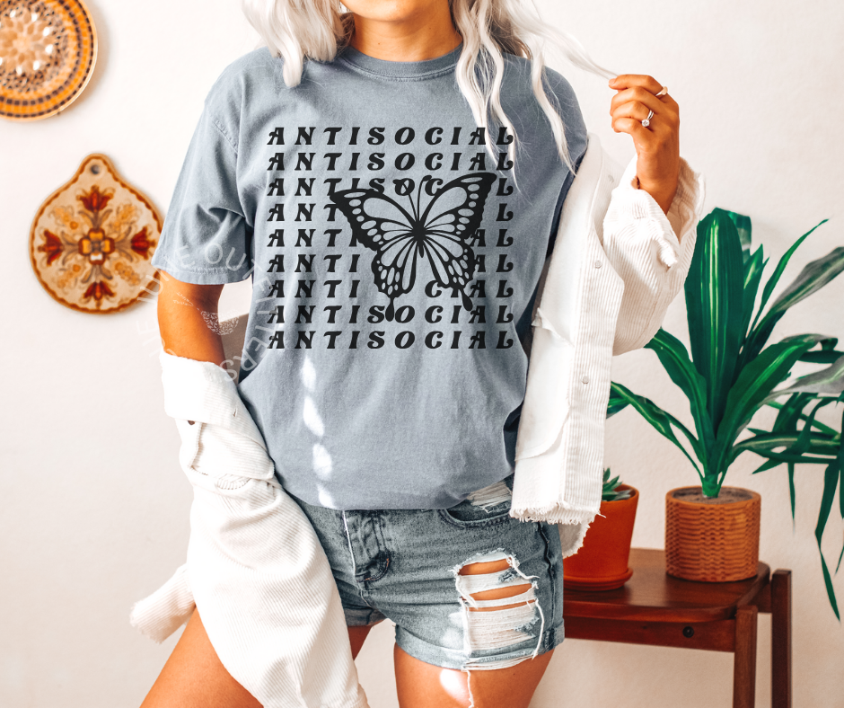 ANTI-SOCIAL BUTTERFLY | FUNNY INTROVERT TEE