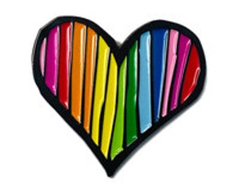 Rainbow Heart Enamel Pin