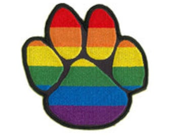 Rainbow Pride Paw Iron on 