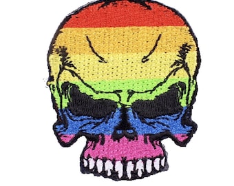 Rainbow Skull Iron on Patc