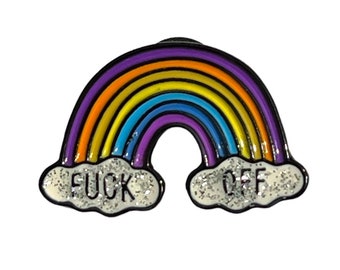 F Off rainbow Pin