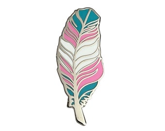 Trans Flag Feather Pin