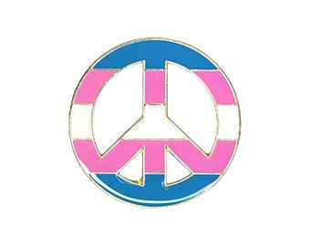 Trans flag Peace Sign Enam