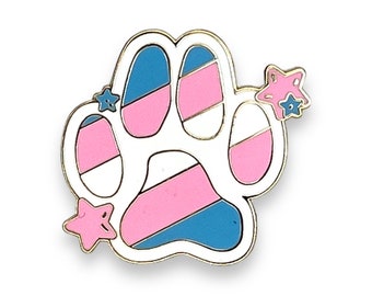 Trans Flag Paw Print Ename