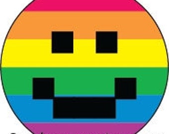 Pixel Pride Smiley 1" Roun