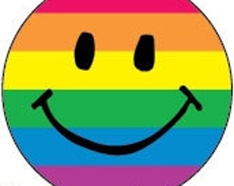 Pride Smiley 1" Round Butt