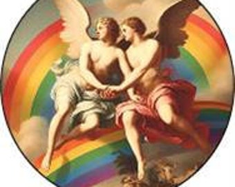 Rainbow Gay Angels 1" Roun