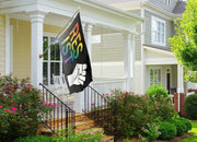 Resist Fist LGBTQ Pride Flag (Black)