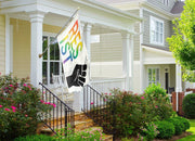 Resist Fist LGBTQ Pride Flag (White)