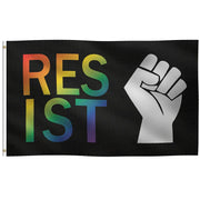 Resist Fist LGBTQ Pride Flag (Black)