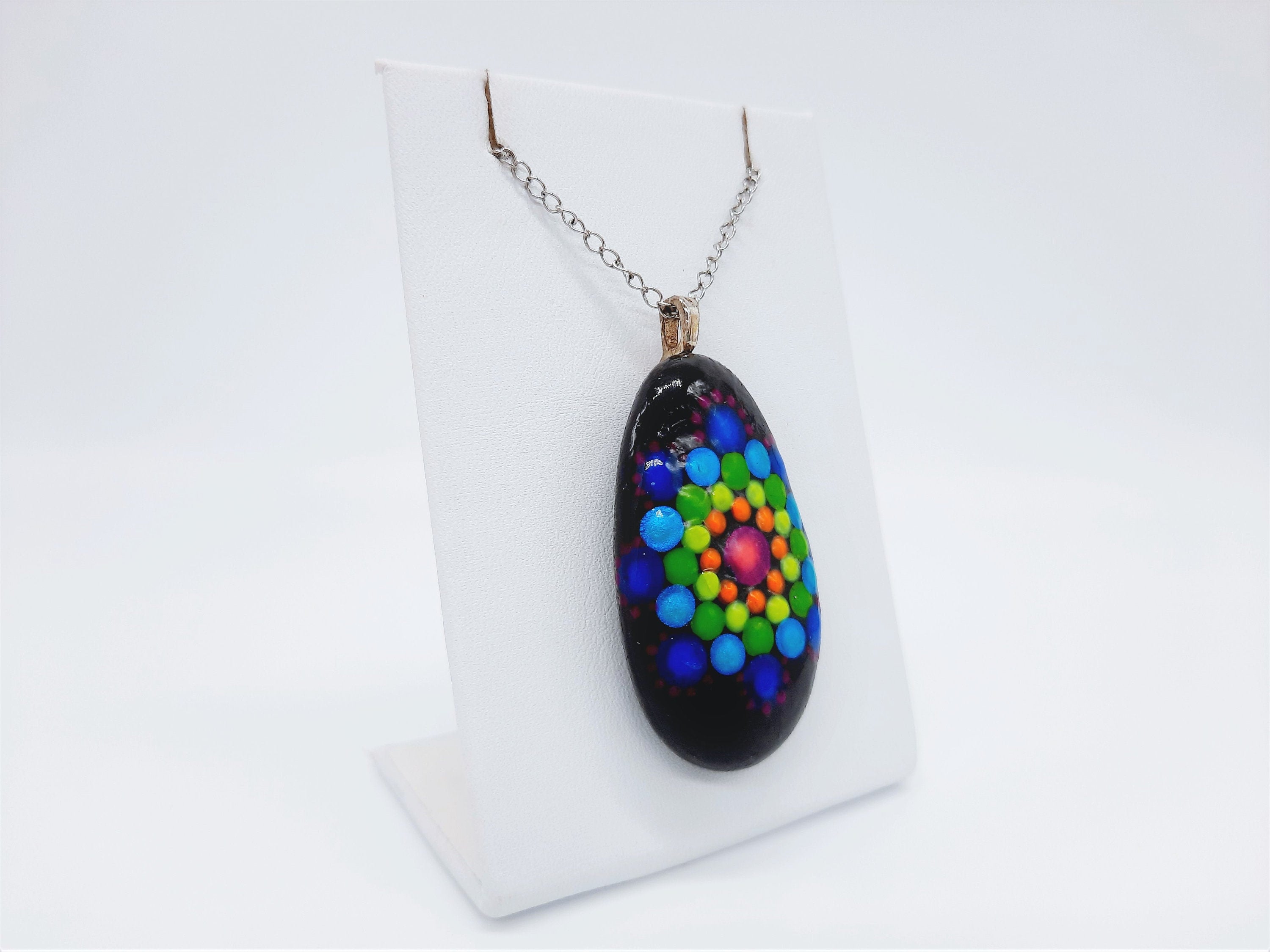 Handpainted Mandala Necklace
