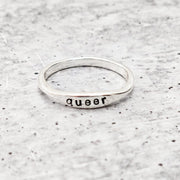 QUEER Dainty Gold Plated or Sterling Silver Ring by Salt and Sparkle