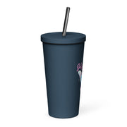 Self Made Trans Butterfly Insulated tumbler with a straw