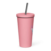 Self Made Trans Butterfly Insulated tumbler with a straw