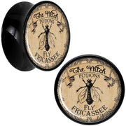 Witches Brew Fly Fricassee Halloween Black Acrylic Plug Sizes 0G to 20mm