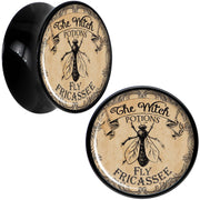 Witches Brew Fly Fricassee Halloween Black Acrylic Plug Sizes 0G to 20mm