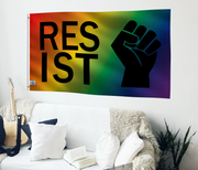 Resist Fist LGBTQ Pride Flag (Rainbow)