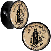 Witches Brew Poison Potion Halloween Black Acrylic Plug Set 0G to 20mm