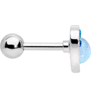 16G 1/4 Blue Faux Opal Paw Print Heart Cartilage Tragus Earring