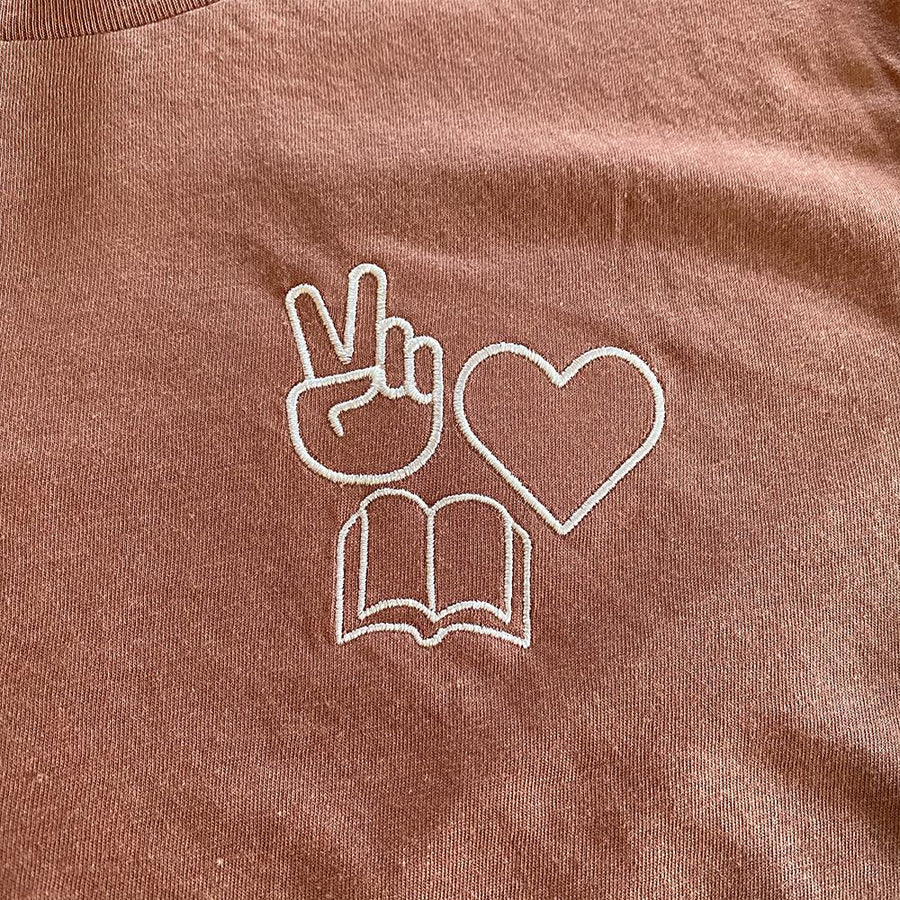 Peace, Love, Books Classic T-Shirt