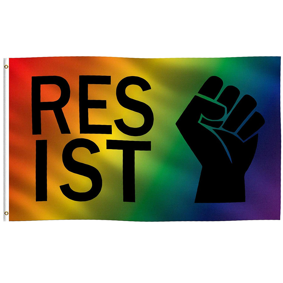 Resist Fist LGBTQ Pride Flag (Rainbow)