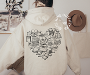 Books Heart Collage | Book Lover Hoodie