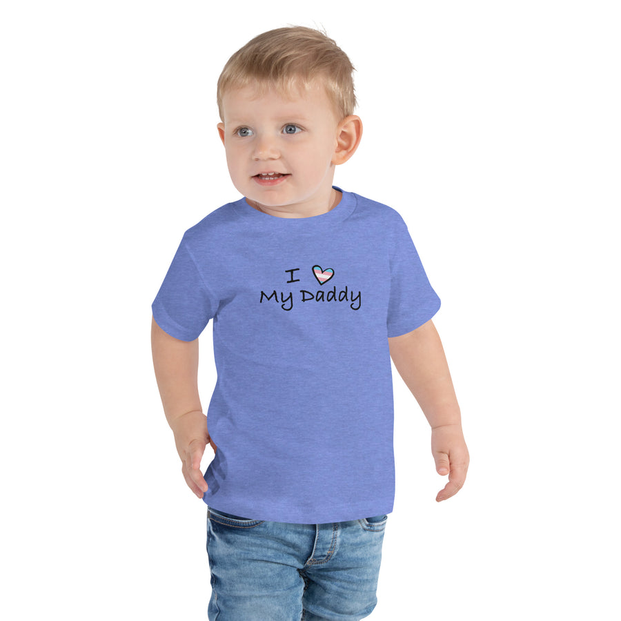 I Love my transgender Daddy with Trans Flag Heart Toddler Short Sleeve Tee