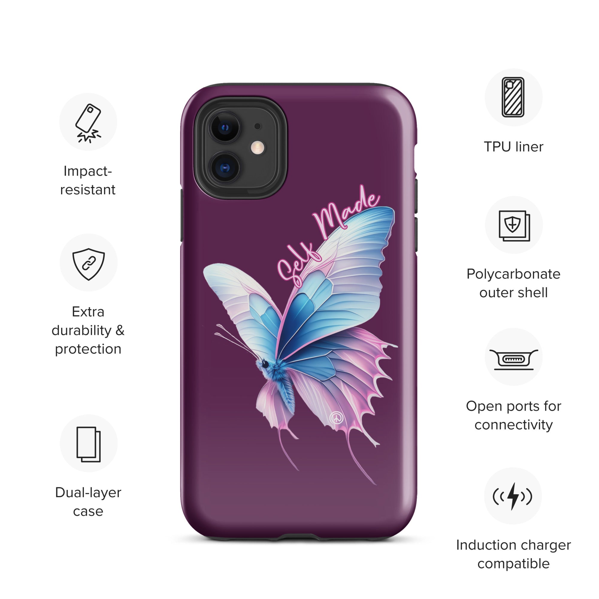 Self Made Trans Butterfly Tough Case for iPhone®