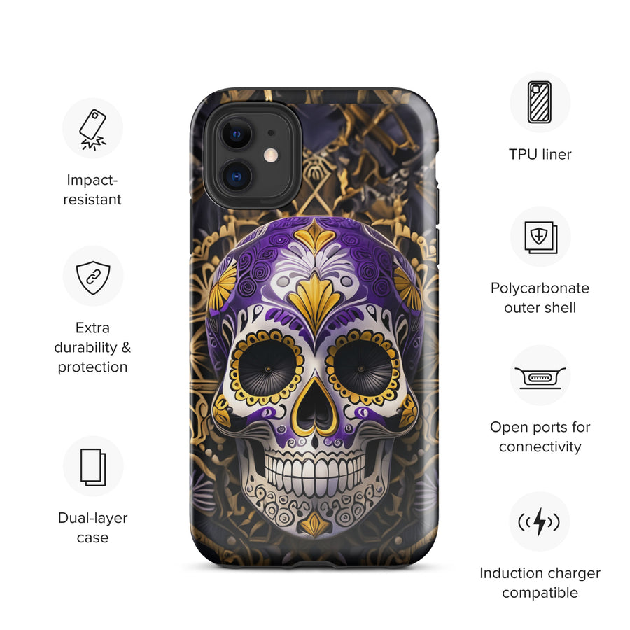 Non-Binary Sugar Skull Tough Case for iPhone®