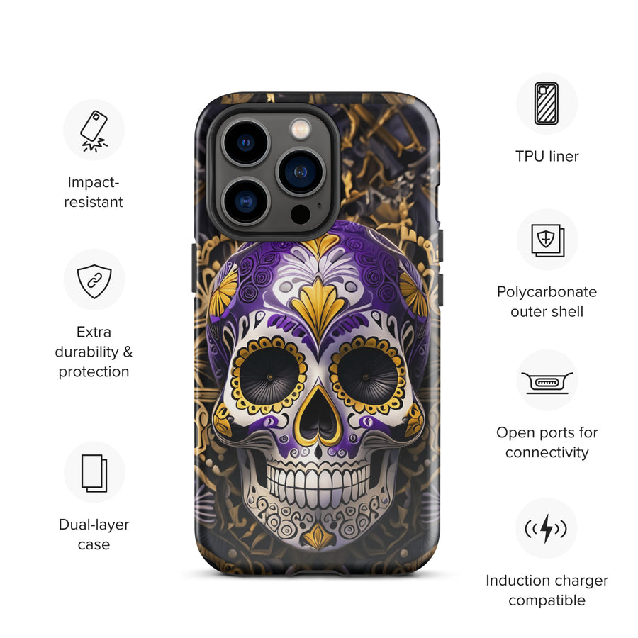 Non-Binary Sugar Skull Tough Case for iPhone®