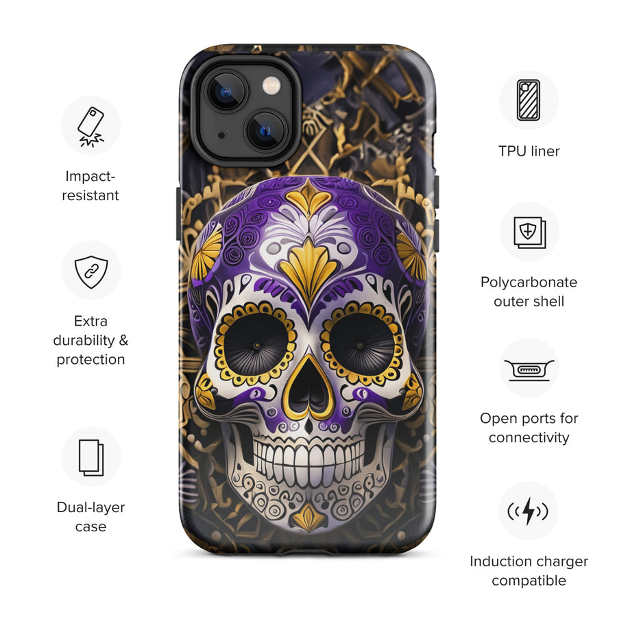 Non-Binary Sugar Skull Tough Case for iPhone®