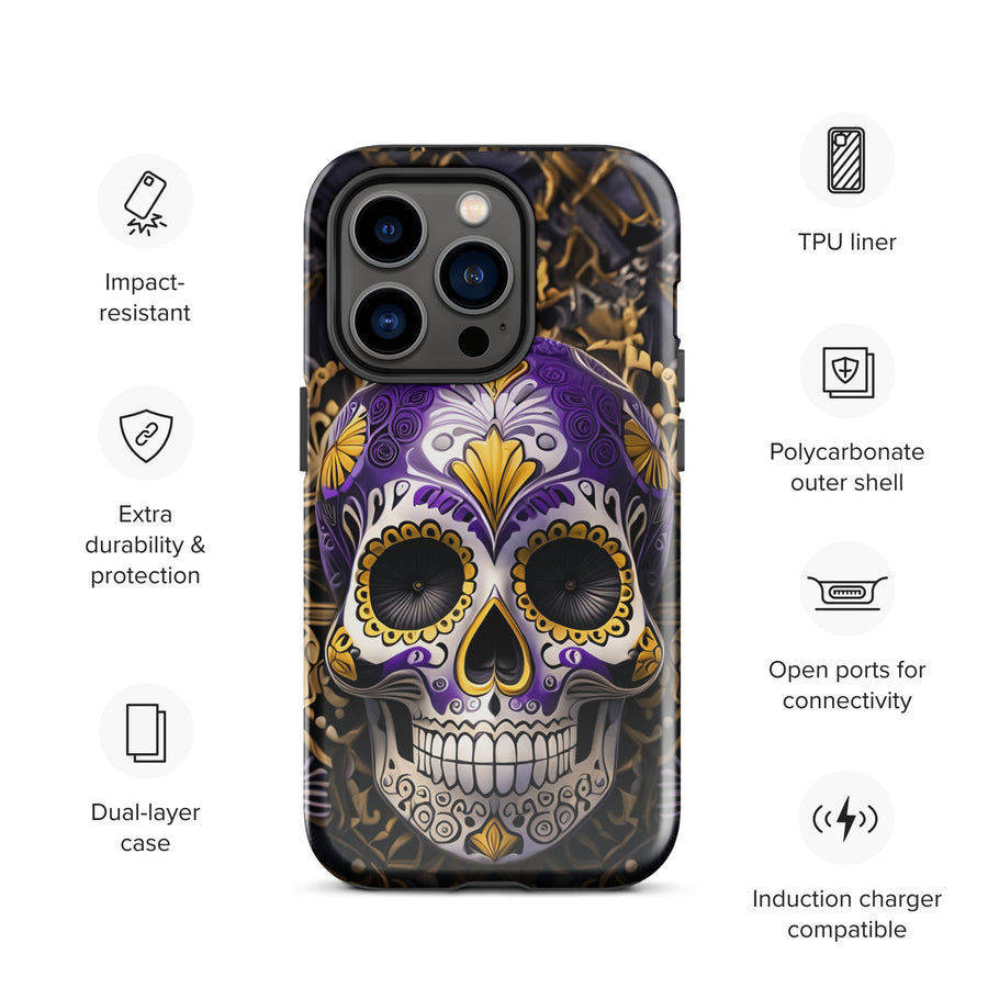 Non-Binary Sugar Skull Tough Case for iPhone®